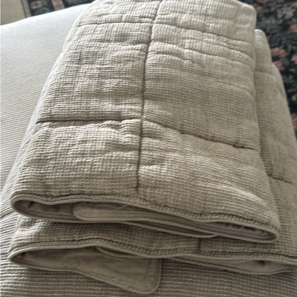 Pottery Barn Quilted Throw in sage green